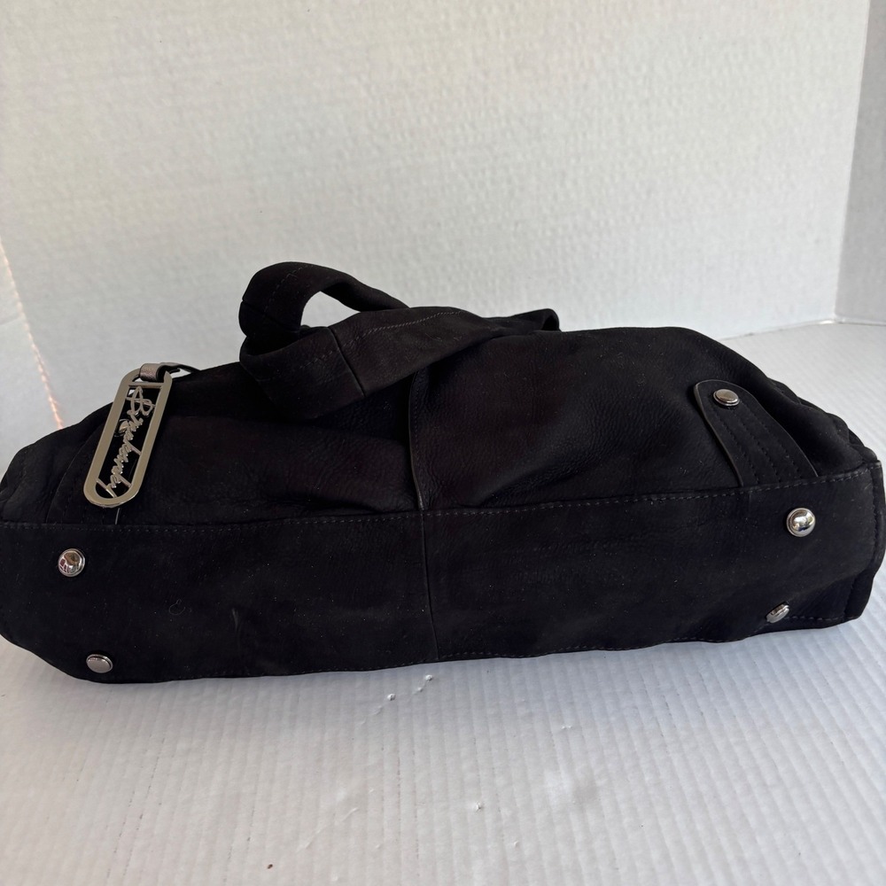 B. Makowsky Bella E/W Tote Bag Womens Large Black Leather Pleated BM18020 - Picture 11 of 16